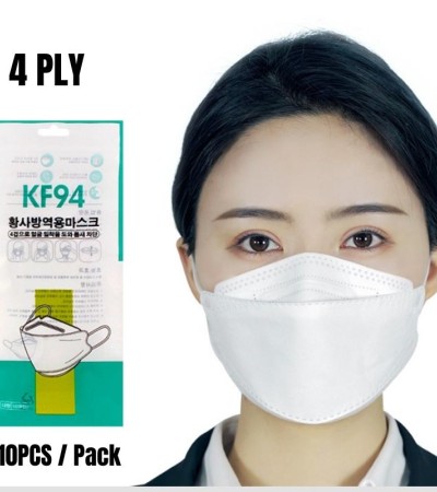 Local Stock [10 Pack] KF94 4 PLY Face Mask, Adult 3D Premium Design, 4-Layers Filter Protection